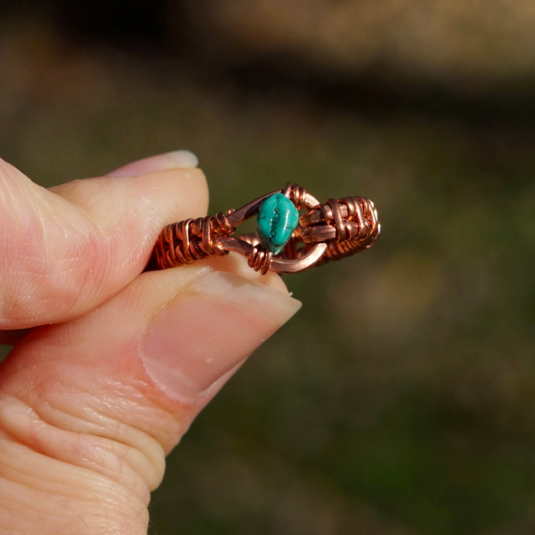 Turquoise Copper Ring - Size 6